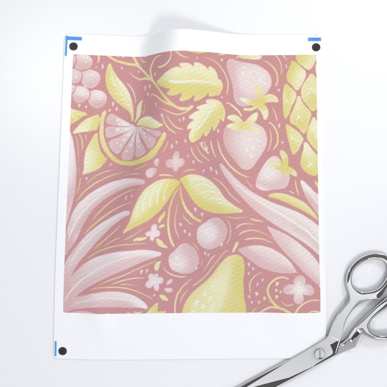 Tropical Fruit Pineapple Pear Strawberry Citrus Summer Garden Kitchen Custom Printed Fabric by Spoonflower Various Fabrics by the Yard or Fat Quarter